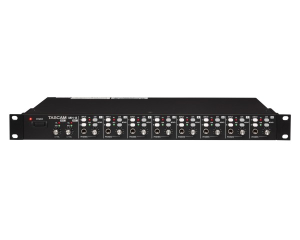 Tascam MH-8 8CH Stage/Studio Stereo Headphone Amplifier 2in 8out 1U - Main Image
