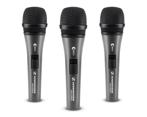 Sennheiser e835S 3-PACK Dynamic Cardioid Vocal Microphone with Switch - Main Image