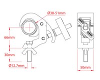 Doughty T58206 Quick Trigger Clamp inc M12 Wing Nut & Bolt BLACK - Image 3