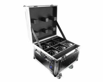 WELL Fit DMX LED Uplighter 6x in Charging Flightcase Chrome IP65