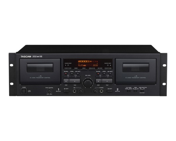 Tascam 202MK7 Dual Cassette Desk with USB Output - Main Image