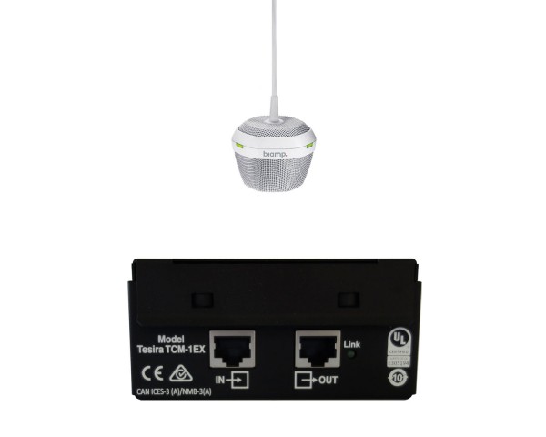 Biamp Parle TCM-1EX Expansion Pendant AVB Beamtracking Microphone White - Main Image