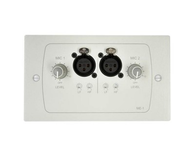 ME-1W Dual Microphone Input Plate with Volume+EQ for DCM1/e White