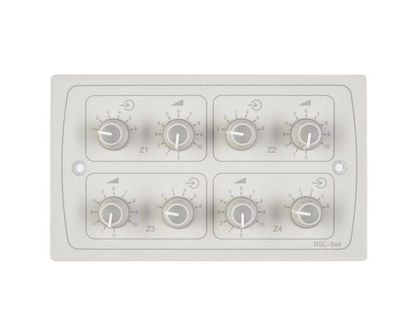 Cloud RSL-6x4W 4-Zone 6-Source / Volume Level Select Wall Plate White - Main Image