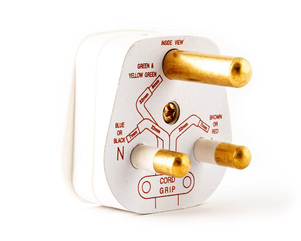 Leisuretec 15A Plug Round Pin Plastic WHITE (Brand Click) - Main Image