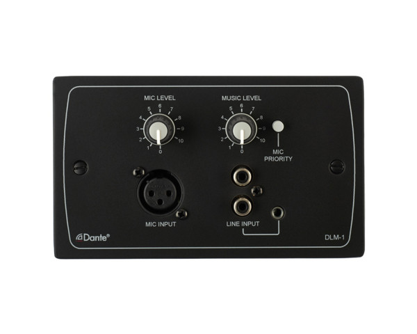 Cloud DLM-1B DANTE Remote Line/Mic Active Input Wall Plate Black - Main Image