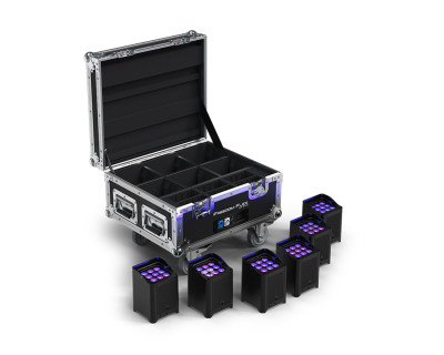 Freedom Flex H9 IP X6 Battery Uplighters w/ Case 6x Fixtures IP54