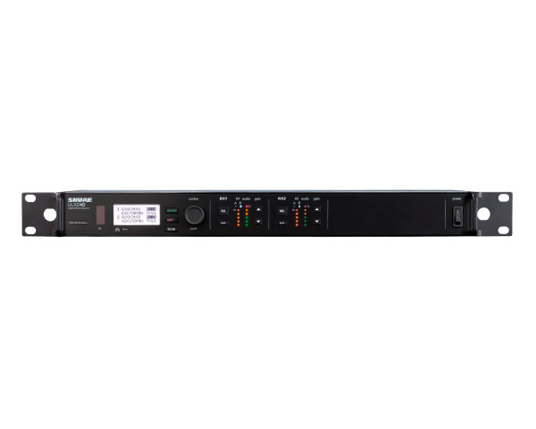 Shure ULXD4D Dual Digital Wireless Rackmount Dante Receiver 1U K51 CH38 - Main Image