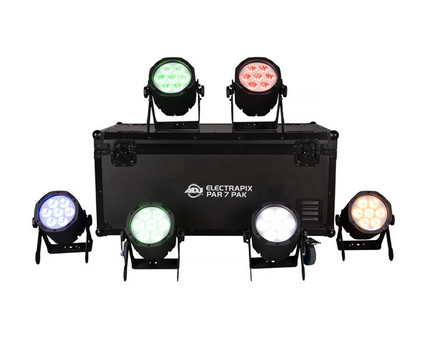 ADJ ElectraPix Par 7 Pak - 6 x PARs in Charging Flightcase IP65 - Main Image