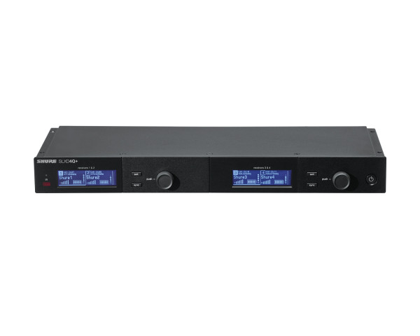 Shure SLXD4Q+ Quad Wireless Rack Receiver 1U K55 606-694 MHz CH38 - Main Image