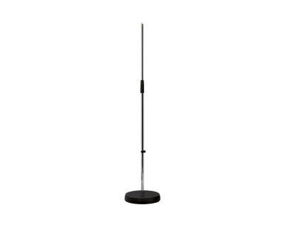 260 Chrome Mic Stand with Heavy Round Base 87-156cm 3/8" 5kg
